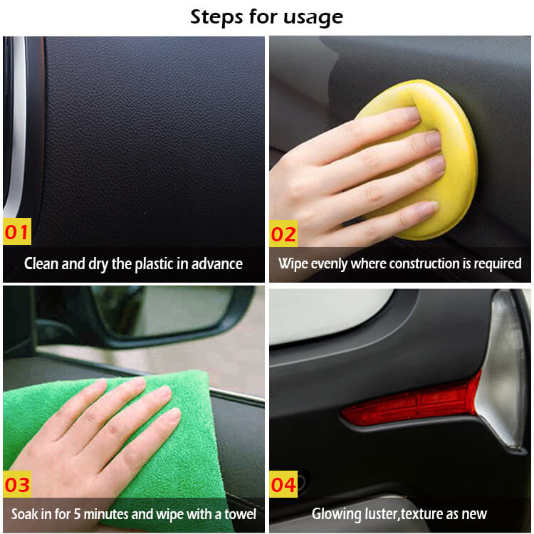 1704881824 S2201 Black Plastic Restorer Cleans Protects and Restores Faded or Damaged Black Plastic Trim on Cars