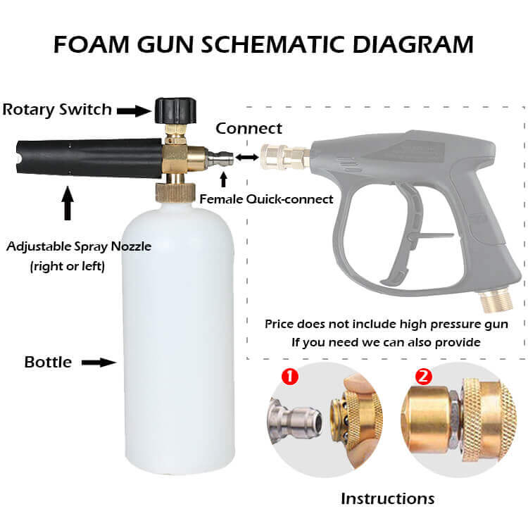 1705040540 S811 Foam cannon is used for high pressure cleaning machine spray gun with 14 quick joint foam shock wave 1 liter